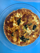 Whole Quiche with Roasted peppers, Spinach and Chevre Cheese